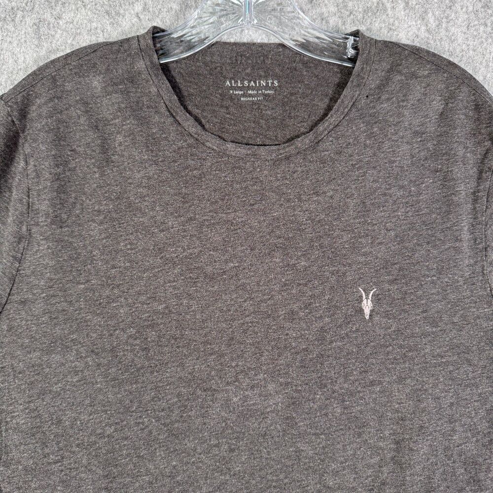 Allsaints T Shirt Mens Size Extra Large Gray Short Sleeve Flawed Tiny Hole